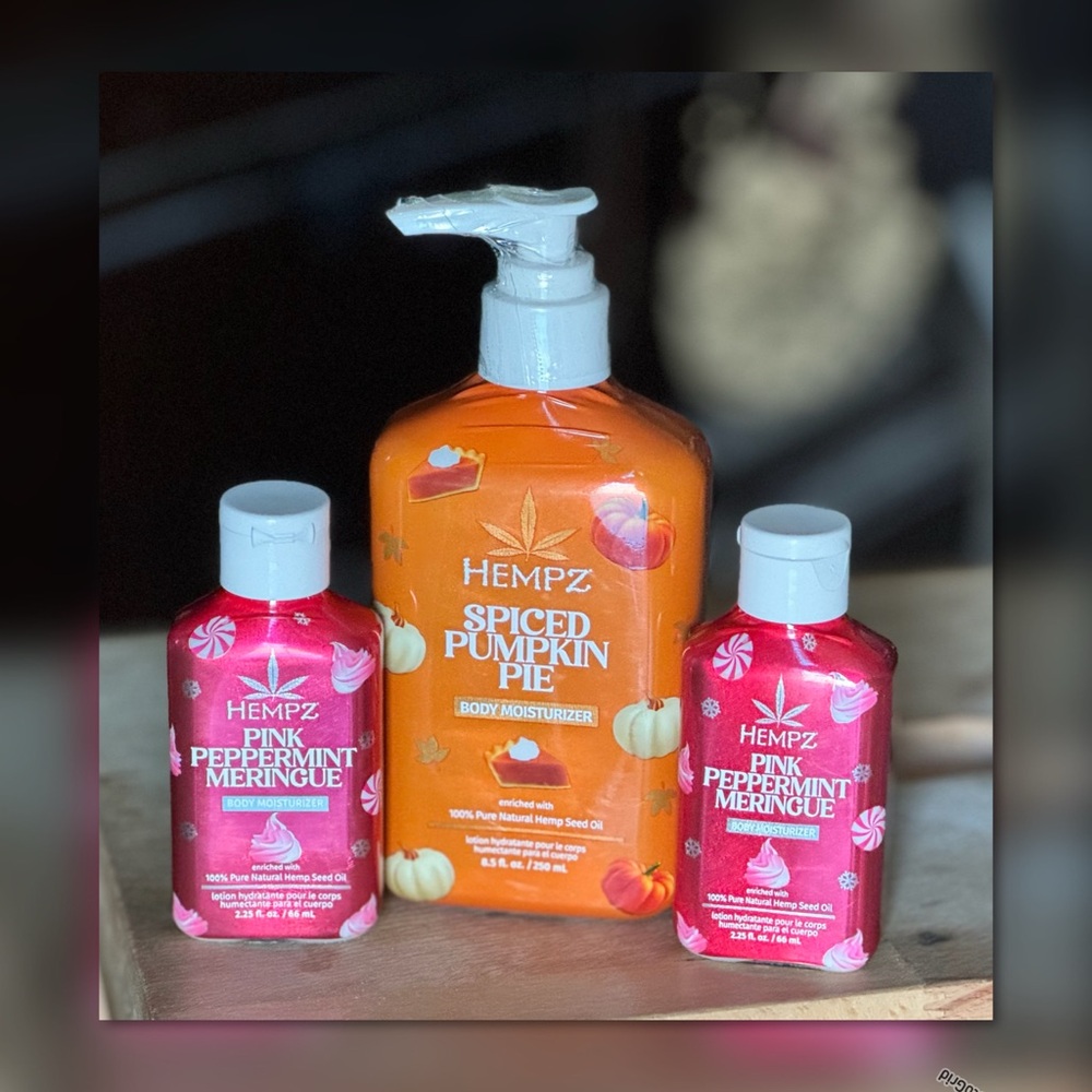 Hempz LE: Pink Peppermint Meringue & Spiced Pumpkin Pie Body Moisturizer 2025